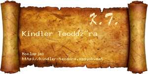 Kindler Teodóra névjegykártya